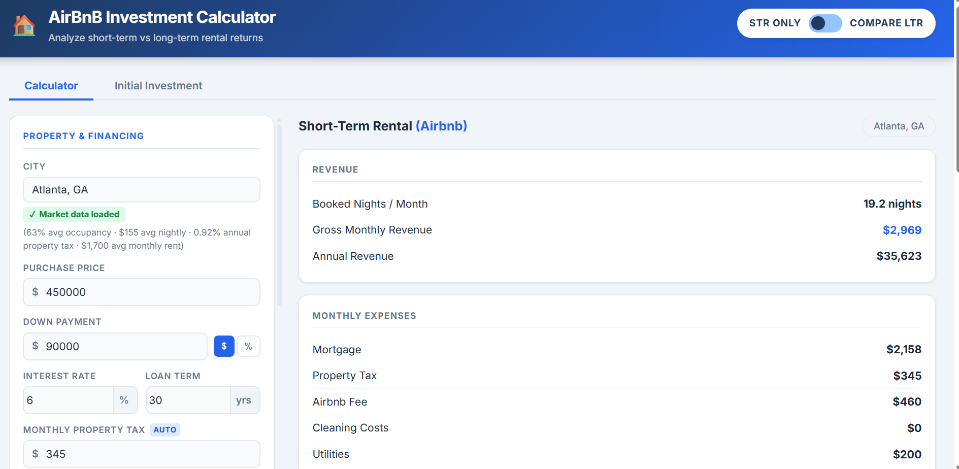 Airbnb Revenue Calculator